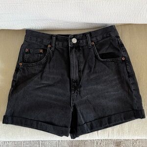 BDG Black Cuffed High-Rise Denim Shorts